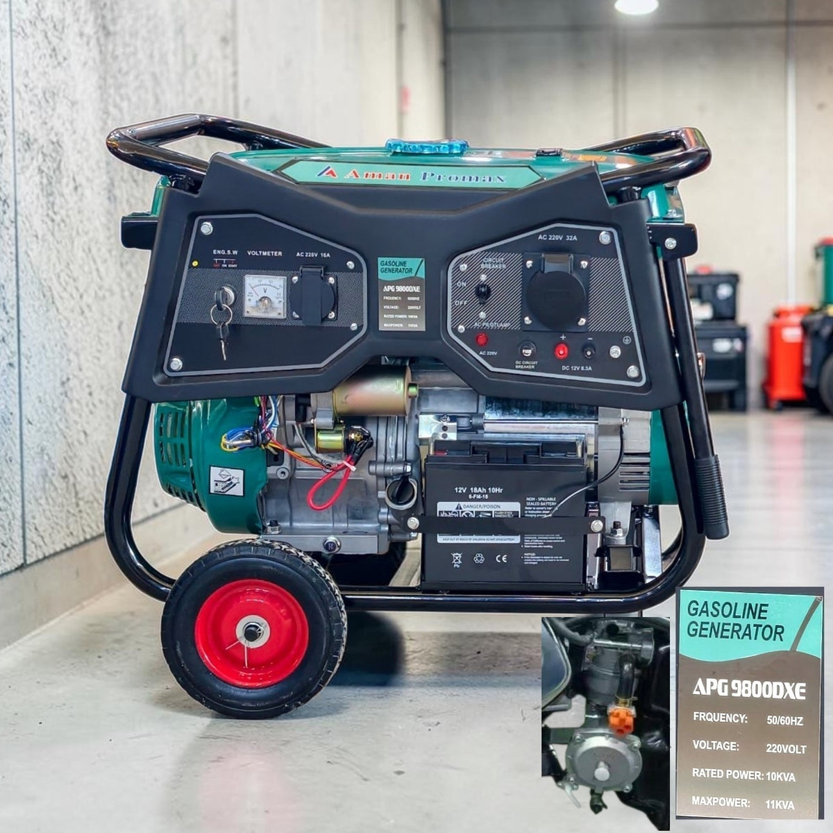 11KVA 10KVA (10KW) PETROL GAS LPG GENERATOR OPEN TYPE  AMAN PRO MAX BRAND