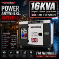 16KVA 15KW SILENT TYPE DIESEL GENERATOR 1 CYLINDER equal power