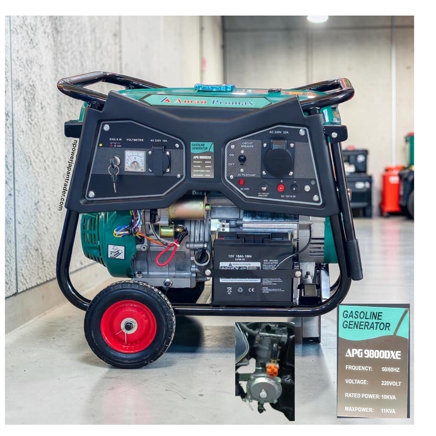 11KVA 10KVA (10KW) PETROL GAS LPG GENERATOR OPEN TYPE  AMAN PRO MAX BRAND